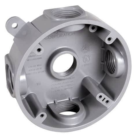 taymac gray metal exterior new work standard round electrical box|taymac outlet kits.